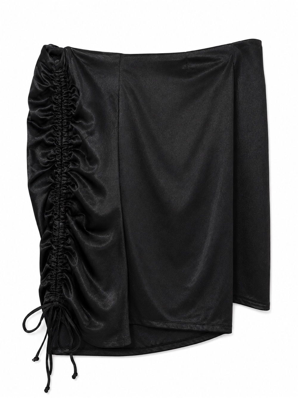 Zaful Black Asymmetrical Ruched Side Mini Skirt